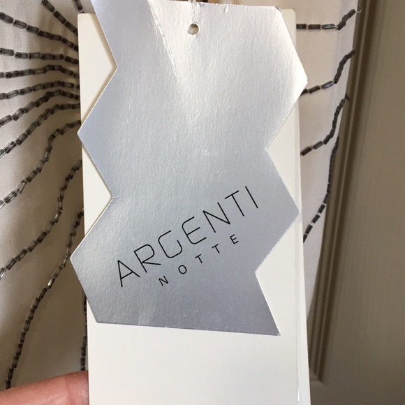 100%Pure Silk Argenti Notte Beaded Blouse NWT Large - Picture 5 of 10